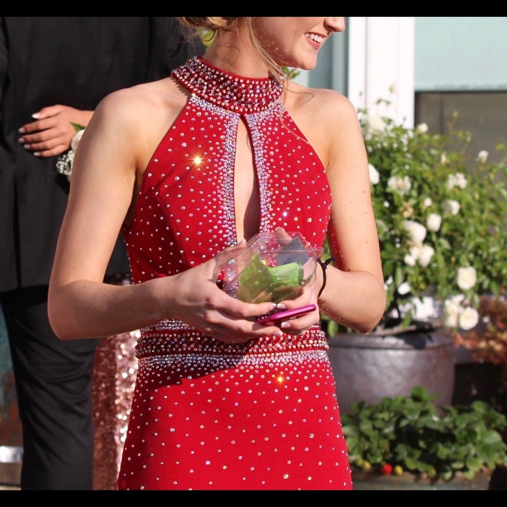 Long formal red dress